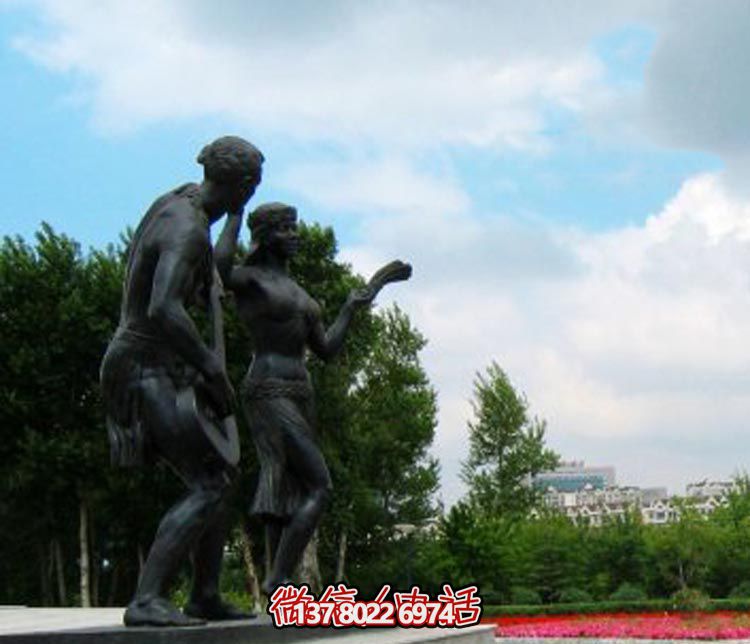 玻璃鋼仿銅雕公園人物唱歌跳舞裝飾品 玻璃鋼仿銅雕公園人物唱歌跳舞裝飾品