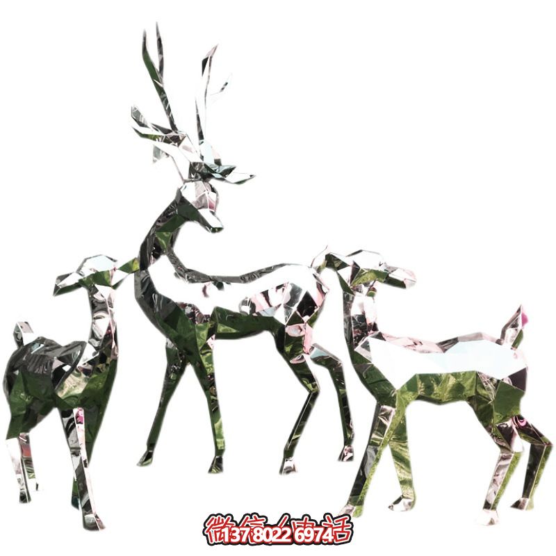 家庭裝飾不銹鋼戶外梅花鹿雕塑 家庭裝飾不銹鋼戶外梅花鹿雕塑