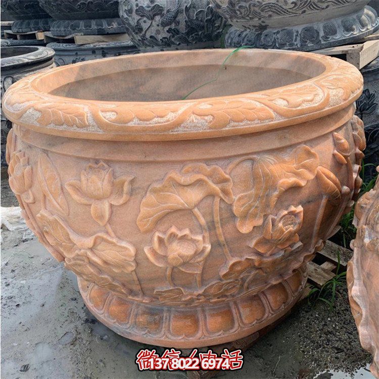 精美仿古大理石石雕擺件，點綴室內(nèi)庭院，完美裝點魚缸