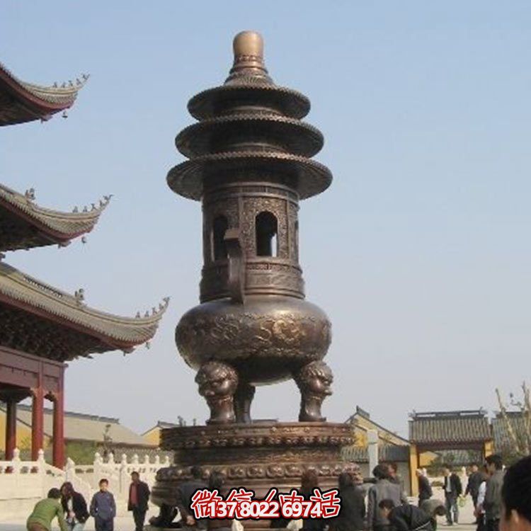 精美鑄銅大型寶蓋香爐，祈福燒香進(jìn)寶
