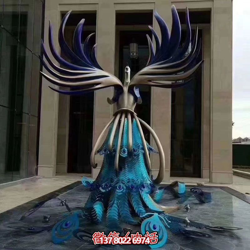 酒店裝飾不銹鋼彩繪雕塑鳳凰飛翔 酒店裝飾不銹鋼彩繪雕塑鳳凰飛翔