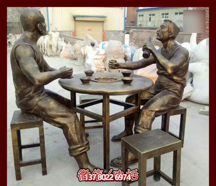 傳承文化，融入雕塑，銅雕人物給你一個古典的庭院別墅