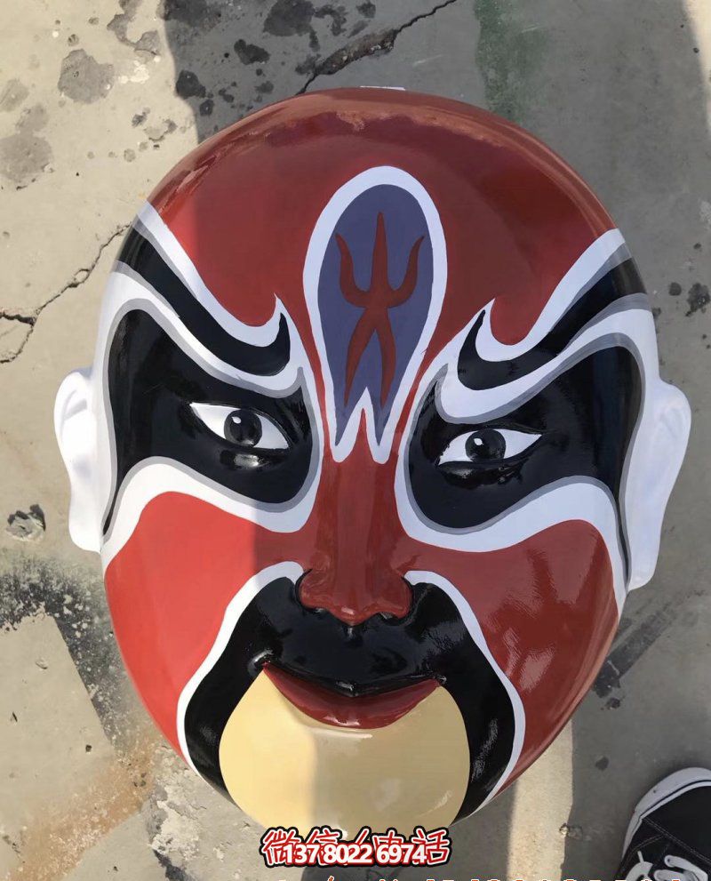 玻璃鋼彩繪創(chuàng)意戲曲臉譜雕塑 玻璃鋼彩繪創(chuàng)意戲曲臉譜雕塑