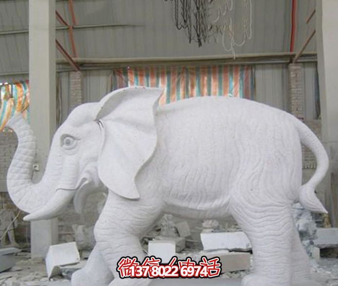 大型漢白玉石雕大象雕塑 大型漢白玉石雕大象雕塑
