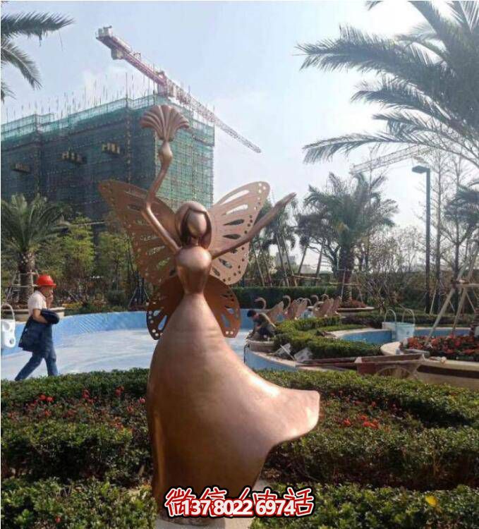 玻璃鋼景區(qū)雕塑，夢幻般的仙子、公主、天使、精靈、蝴蝶、小人像