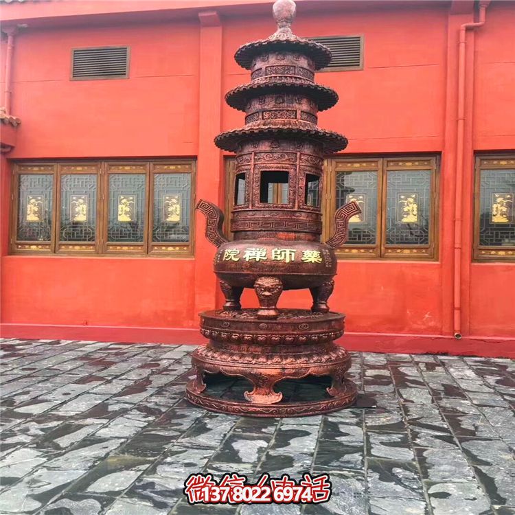 不銹鋼仿古銅香爐雕塑 不銹鋼仿古銅香爐雕塑