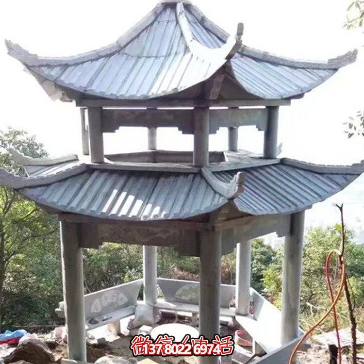 經(jīng)典雙層大理石雕塑涼亭，給你不一樣的室外體驗
