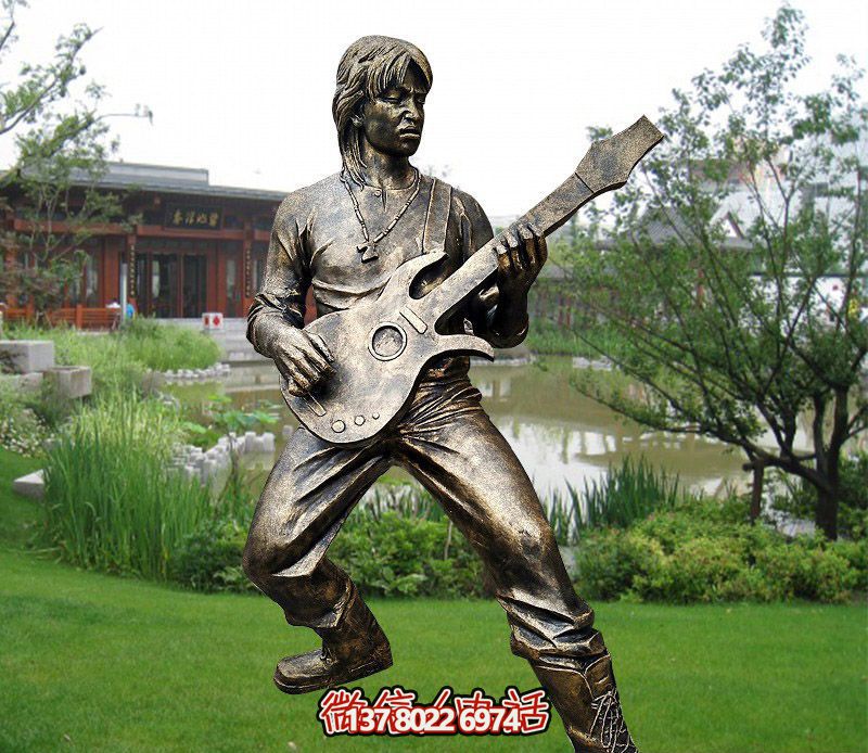 手工銅雕吉他形象雕塑 手工銅雕吉他形象雕塑