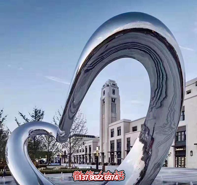 抽象不銹鋼鏡面愛(ài)心雕塑 抽象不銹鋼鏡面愛(ài)心雕塑