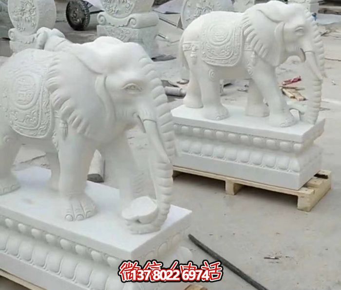 精美漢白玉石雕大象浮雕庭院雕塑 精美漢白玉石雕大象浮雕庭院雕塑