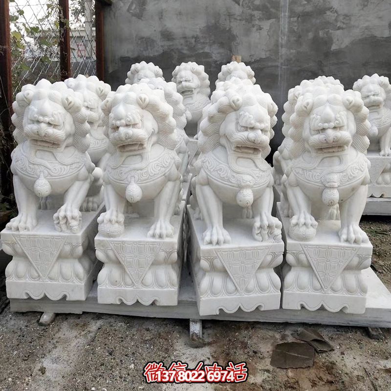 精美漢白玉石雕石獅子鎮(zhèn)宅辟邪雕塑 精美漢白玉石雕石獅子鎮(zhèn)宅辟邪雕塑