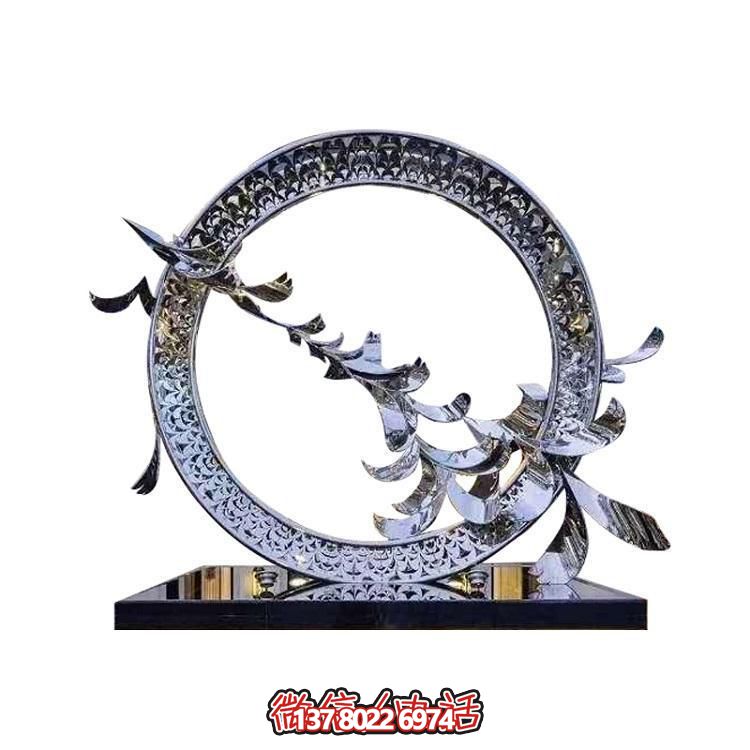 不銹鋼創(chuàng)意鴿子圓環(huán)擺件，裝點(diǎn)戶(hù)外園林景觀