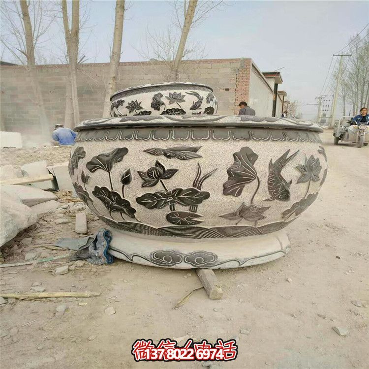 田園風(fēng)格仿古石雕浮雕荷花花盆雕塑 田園風(fēng)格仿古石雕浮雕荷花花盆雕塑