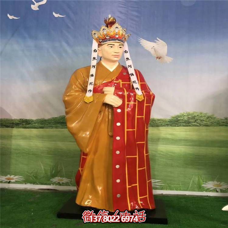 玻璃鋼雕塑唐僧人物，給公園戶外景觀增色