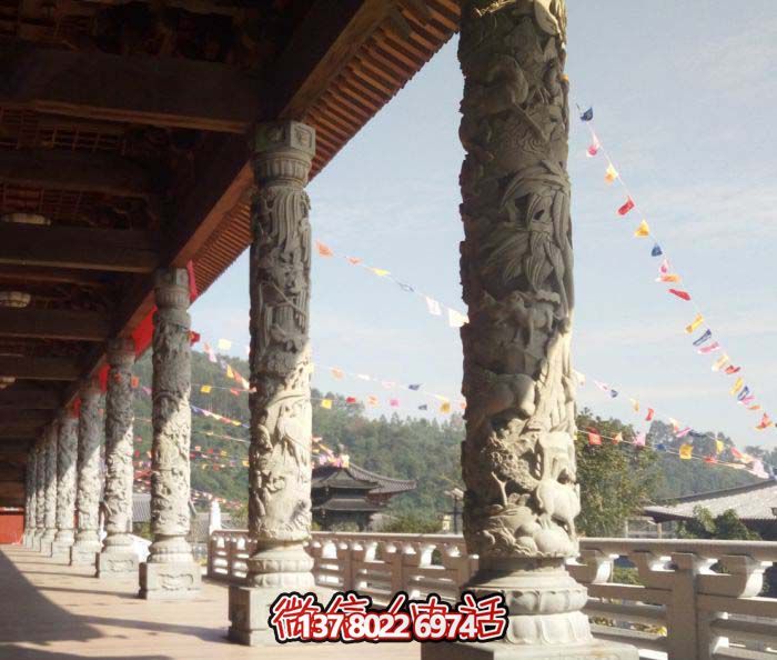 傳承古典藝術(shù)，精美石雕龍柱漢白玉浮雕