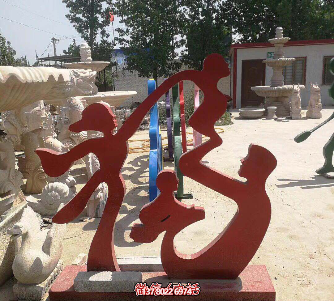 不銹鋼創(chuàng)意福字雕塑，點亮公園里的每一個角落