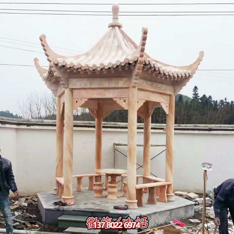 紅晚霞中式庭院涼亭座椅 紅晚霞中式庭院涼亭座椅