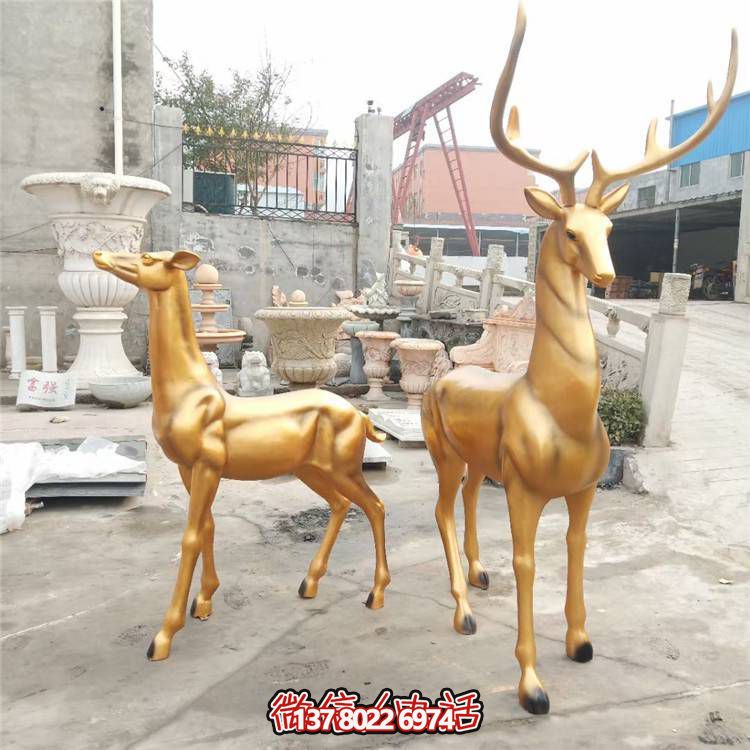 高雅優(yōu)美的梅花鹿雕塑，提升小區(qū)、別墅及戶外景觀美感