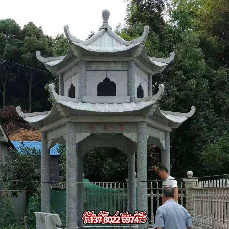 大型石雕涼亭，精美的室外裝飾