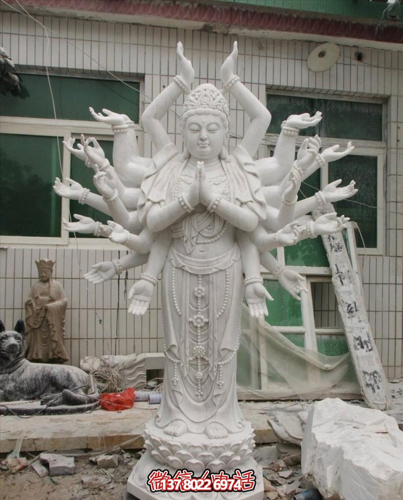 神圣祈禱——漢白玉千手觀音石雕雕塑 神圣祈禱——漢白玉千手觀音石雕雕塑