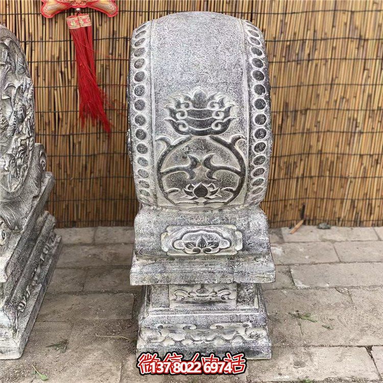 青石石雕抱鼓，點(diǎn)綴園林之美