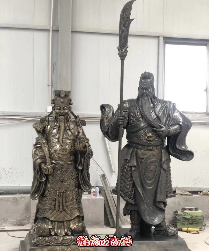 戶外大型仿銅關(guān)公雕塑景觀 戶外大型仿銅關(guān)公雕塑景觀