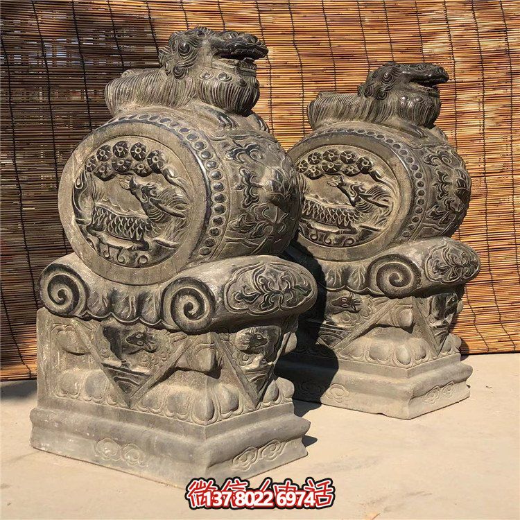 仿古石門墩，精致唯美