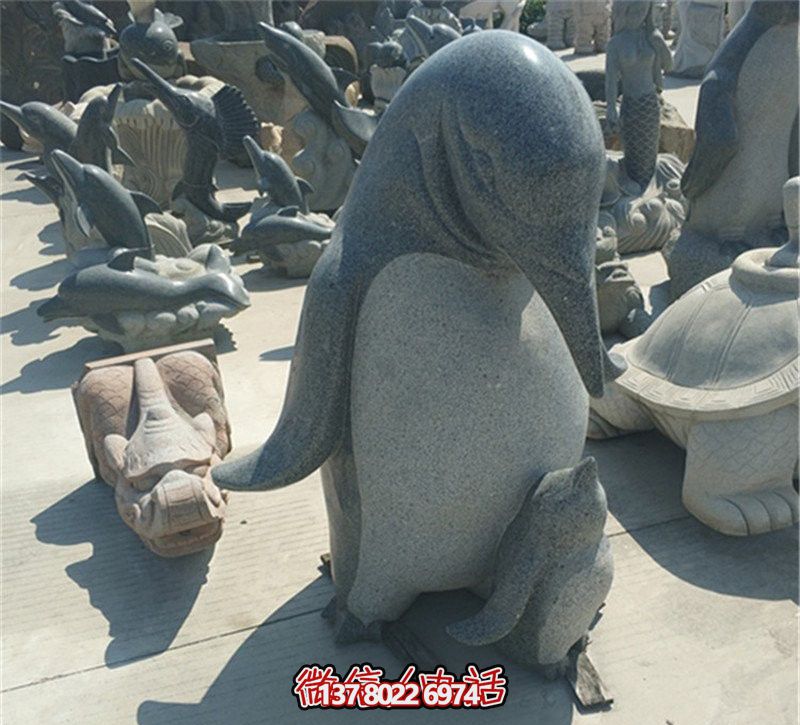 企鵝雕塑，讓公園更加精彩