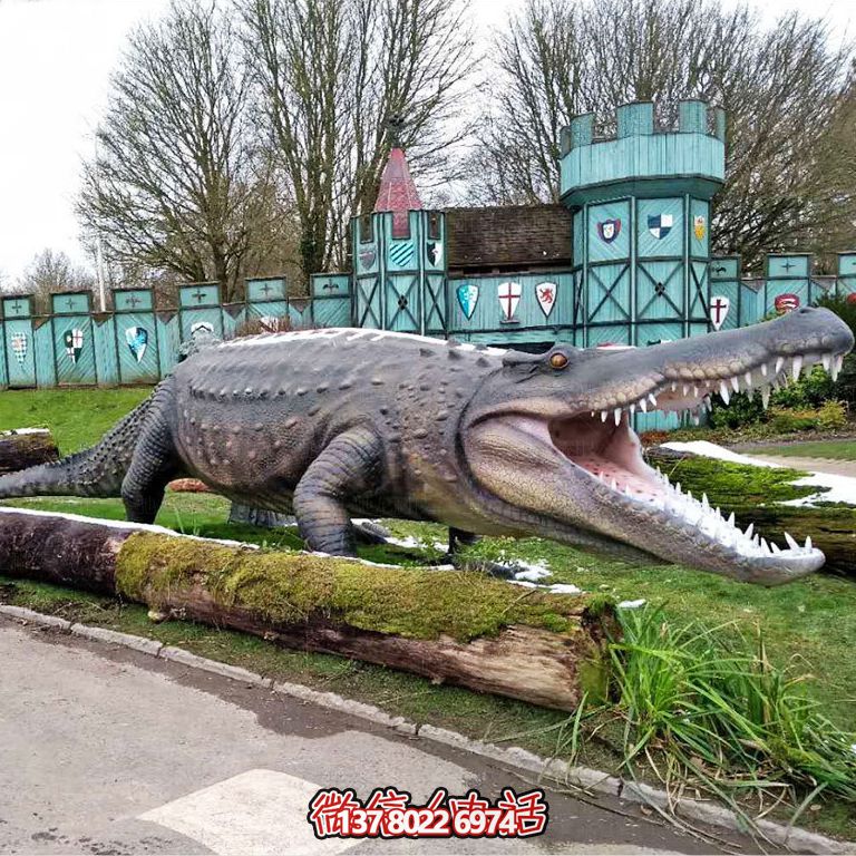 胖胖創(chuàng)意鱷魚玻璃鋼雕塑 胖胖創(chuàng)意鱷魚玻璃鋼雕塑