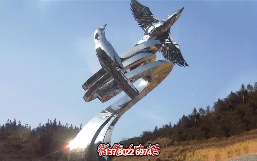 不銹鋼和平鴿雕塑，營造和諧的園林景觀