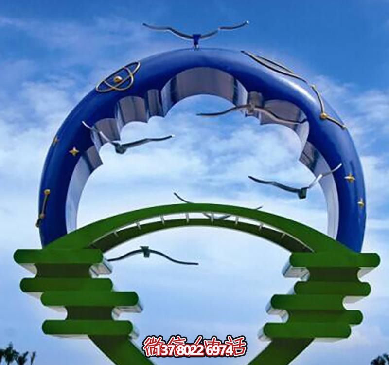 不銹鋼雕塑裝置給城市抽象拱門(mén)帶來(lái)烤漆精致 不銹鋼雕塑裝置給城市抽象拱門(mén)帶來(lái)烤漆精致