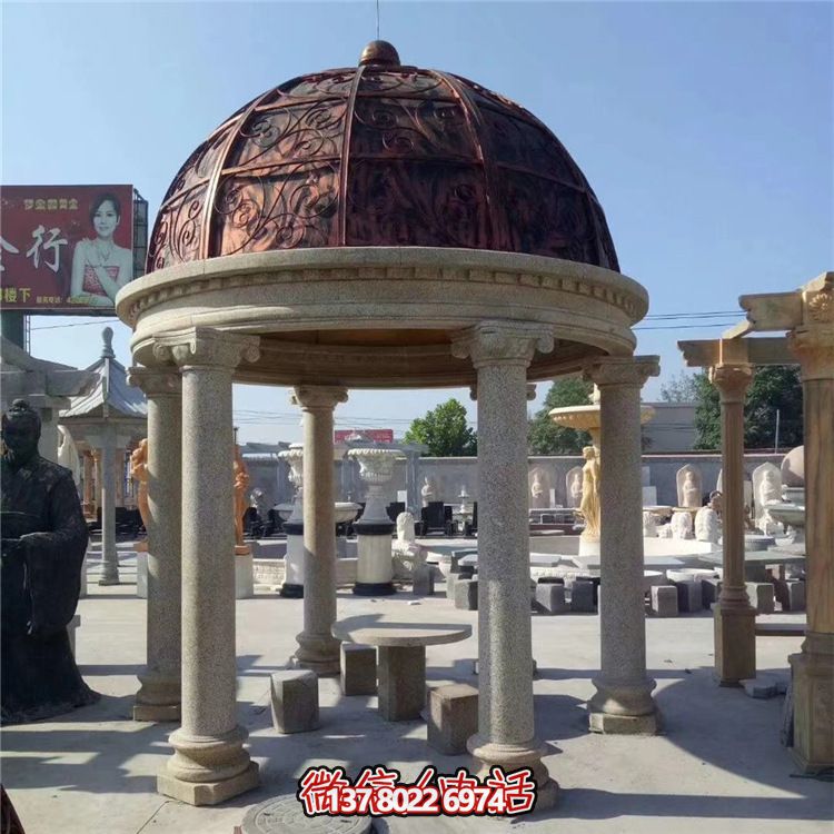 歐式花崗巖鑄銅涼亭 歐式花崗巖鑄銅涼亭