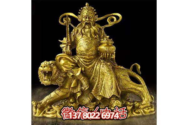鎏金財(cái)神雕塑，招財(cái)進(jìn)寶