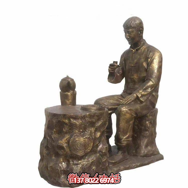 仿銅玻璃鋼人物小品雕塑，景觀(guān)戶(hù)外公園裝飾