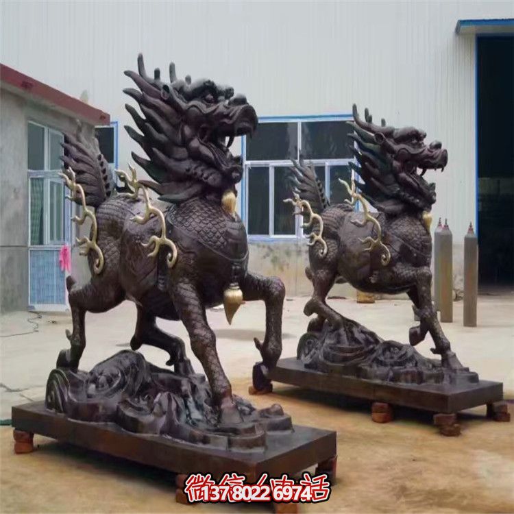 山水之藝，大型銅雕麒麟神雕塑