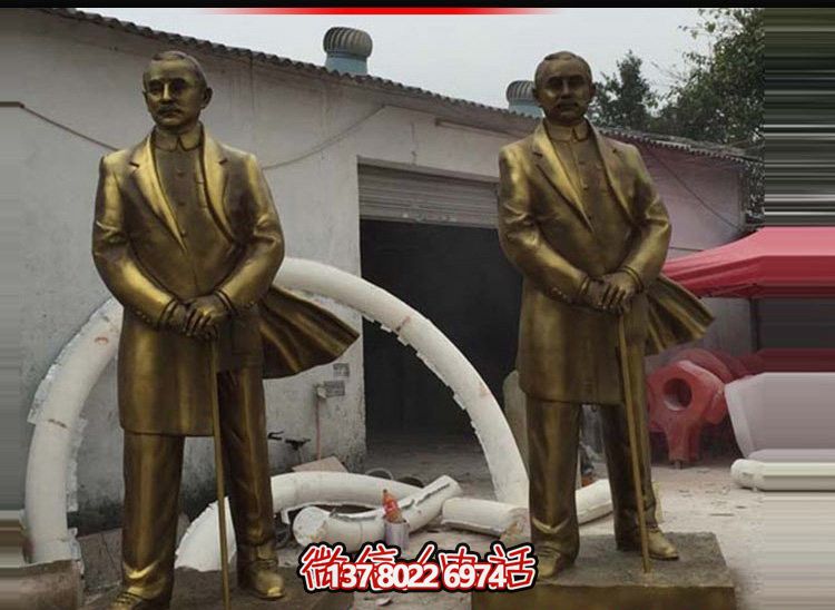偉人孫中山仿銅雕塑，玻璃鋼擺放景觀園林