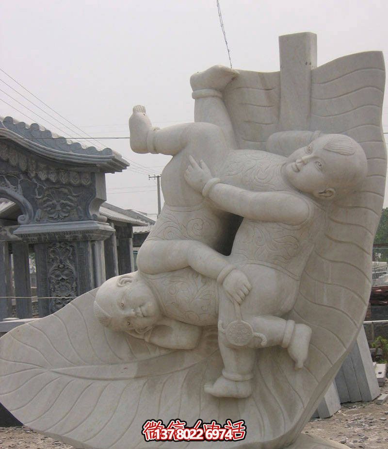 室外石雕四喜娃娃兒童雕塑 室外石雕四喜娃娃兒童雕塑