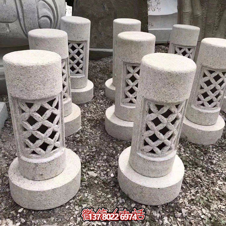 精美花崗巖石燈，燈具雕刻園林環(huán)境裝飾