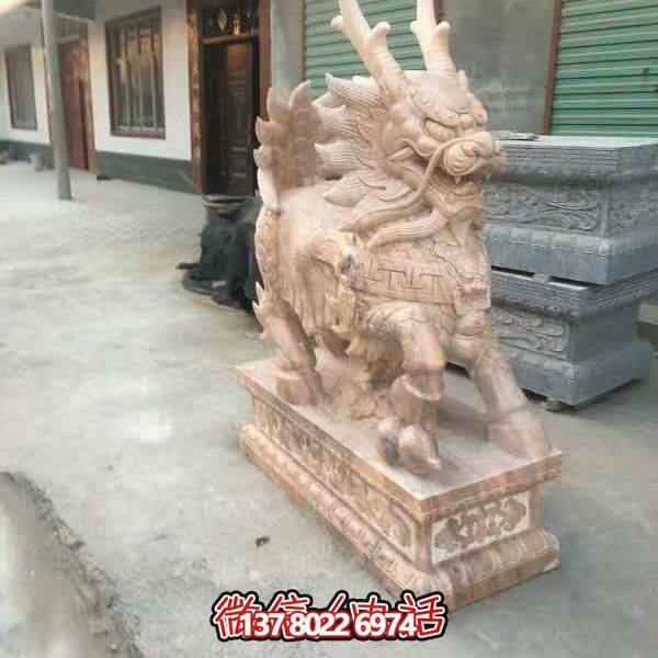 高端定制大理石石雕獅子雕塑，裝點大型庭院、別墅、門口，招財又安全