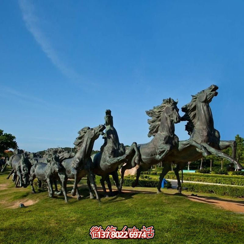不銹鋼仿古馬雕塑萬馬奔騰，重現(xiàn)古老傳奇