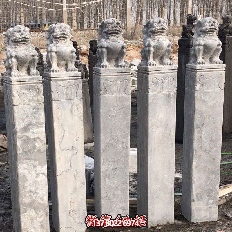 精美大理石獅子拴馬柱，點綴庭院園林