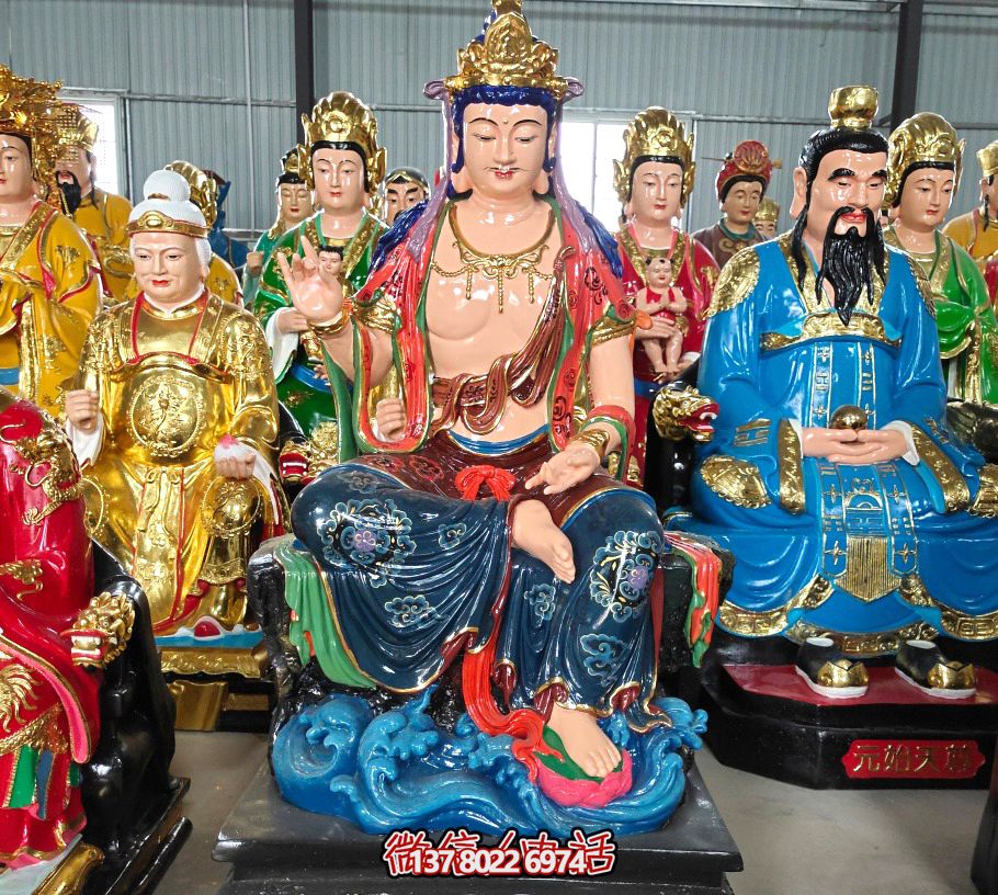 仿真大型玻璃鋼降妖鐘馗彩繪人物雕塑 仿真大型玻璃鋼降妖鐘馗彩繪人物雕塑