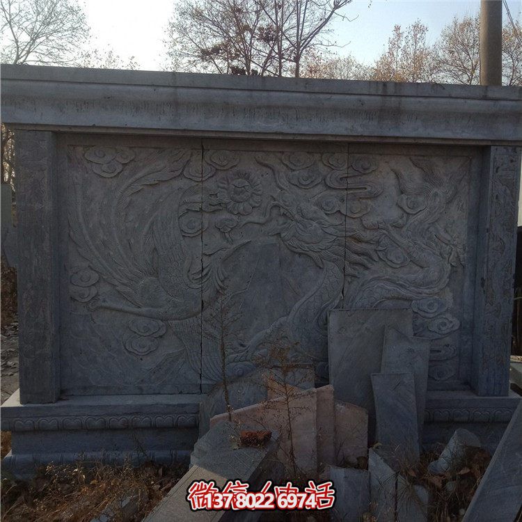 經(jīng)典中式庭院，清新山水浮雕照壁