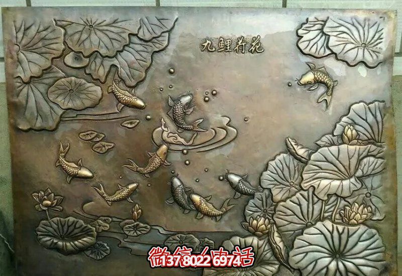 精美荷花銅浮雕雕塑 精美荷花銅浮雕雕塑