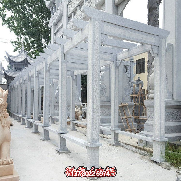 精美大理石石雕裝飾長廊，美化小區(qū)戶外環(huán)境