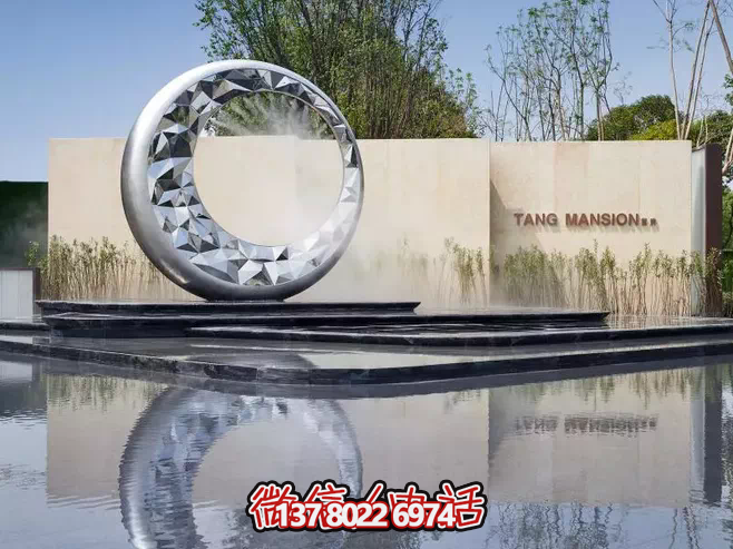 不銹鋼鏡面圓形景觀水池雕塑 不銹鋼鏡面圓形景觀水池雕塑