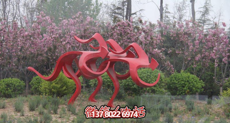 公園不銹鋼雕塑——抽象人物賽跑 公園不銹鋼雕塑——抽象人物賽跑