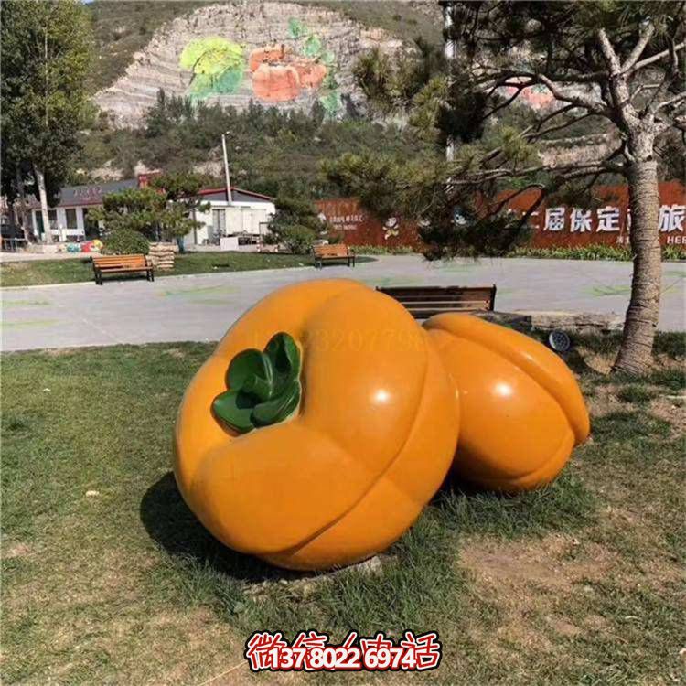 藝術(shù)品級仿真柿子雕塑，室外大型玻璃鋼裝飾園林