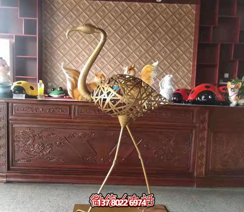 不銹鋼拋光火烈鳥(niǎo)雕塑 不銹鋼拋光火烈鳥(niǎo)雕塑