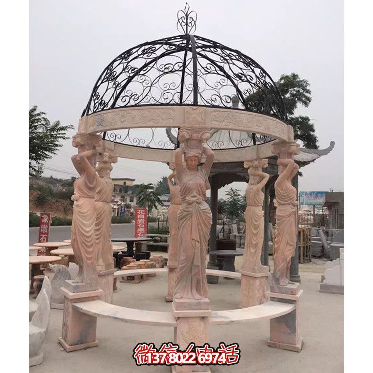 紅晚霞涼亭——寧?kù)o庭院雕塑裝飾 紅晚霞涼亭——寧?kù)o庭院雕塑裝飾